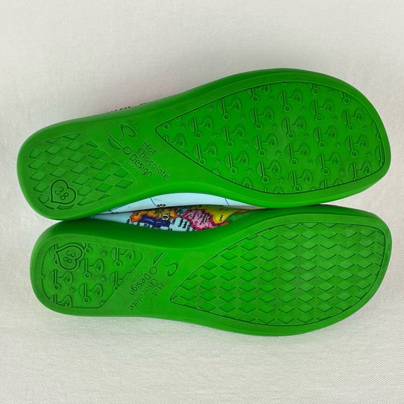 Hot Chocolate Design Chocolaticas Bon Voyage Mary Jane Flat Women’s 8 Map - Picture 9 of 16